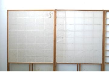 アンティーク建具　落ち着きのある和を演出する障子戸4枚セット(引き戸)(R-063727)