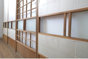 アンティーク建具　落ち着きのある和を演出する障子戸4枚セット(引き戸)(R-063727)