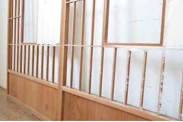 アンティーク建具　落ち着きのある和を演出する障子戸3枚セット(引き戸)(R-063728)