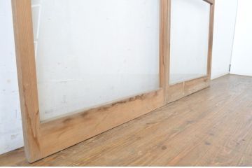 アンティーク建具　採光たっぷり!ガラス面が大きなガラス戸2枚セット(引き戸)(R-063730)