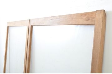 アンティーク建具　採光たっぷり!ガラス面が大きなガラス戸2枚セット(引き戸)(R-063730)