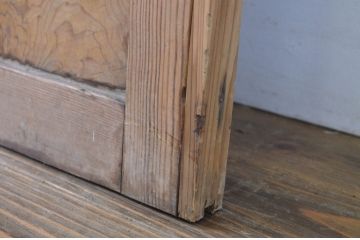 アンティーク建具　和の雰囲気漂う玄関戸2枚セット(ガラス戸、格子戸、引き戸)(R-063731)