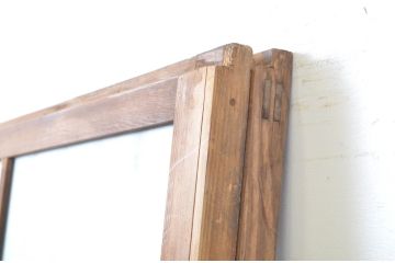 アンティーク建具　和の雰囲気漂う玄関戸2枚セット(ガラス戸、格子戸、引き戸)(R-063731)