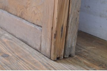 アンティーク建具　和の雰囲気漂う玄関戸2枚セット(ガラス戸、格子戸、引き戸)(R-063731)