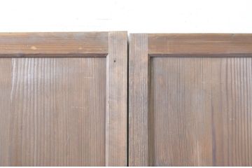 アンティーク建具　大正ロマンの雰囲気漂う板戸2枚セット(ガラス戸、引き戸)(R-063732)