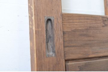 アンティーク建具　レトロな雰囲気漂う背の高いガラス戸1枚(引き戸)(R-063733)