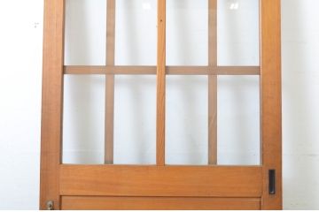 アンティーク建具　レトロな雰囲気漂う背の高いガラス戸1枚(引き戸)(R-063733)