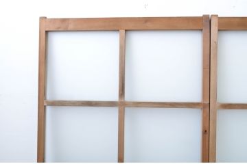 アンティーク建具　レトロな空間を引き立たせるガラス窓2枚セット(ガラス戸、引き戸)(R-063734)