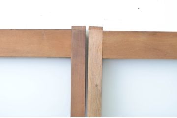 アンティーク建具　レトロな空間を引き立たせるガラス窓2枚セット(ガラス戸、引き戸)(R-063734)