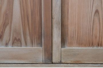 アンティーク建具　レトロな空間を引き立たせるガラス窓2枚セット(ガラス戸、引き戸)(R-063734)