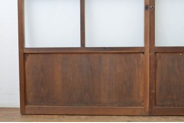 アンティーク建具　レトロな空間を引き立たせるガラス窓2枚セット(ガラス戸、引き戸)(R-063734)