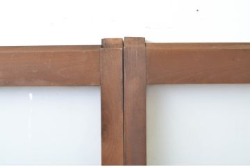 アンティーク建具　レトロな空間を引き立たせるガラス窓2枚セット(ガラス戸、引き戸)(R-063734)