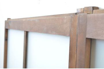 アンティーク建具　レトロな空間を引き立たせるガラス窓2枚セット(ガラス戸、引き戸)(R-063734)