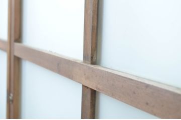 アンティーク建具　レトロな空間を引き立たせるガラス窓2枚セット(ガラス戸、引き戸)(R-063734)