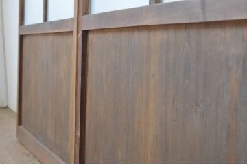 アンティーク建具　レトロな空間を引き立たせるガラス窓2枚セット(ガラス戸、引き戸)(R-063734)