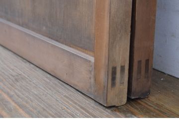 アンティーク建具　レトロな空間を引き立たせるガラス窓2枚セット(ガラス戸、引き戸)(R-063734)