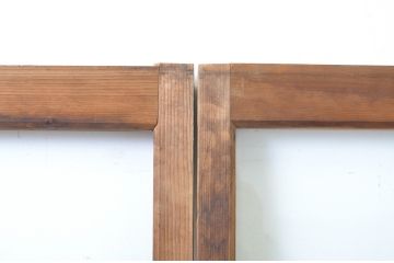 アンティーク建具　レトロな空間を引き立たせるガラス窓2枚セット(ガラス戸、引き戸)(R-063735)