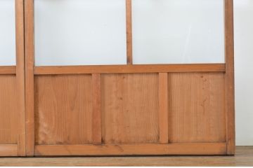 アンティーク建具　レトロな空間を引き立たせるガラス窓2枚セット(ガラス戸、引き戸)(R-063735)
