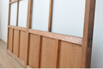 アンティーク建具　レトロな空間を引き立たせるガラス窓2枚セット(ガラス戸、引き戸)(R-063735)