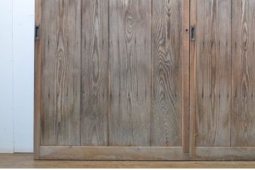 アンティーク建具　木のぬくもり感じる色味が魅力のガラス戸3枚セット(引き戸)(R-063736)
