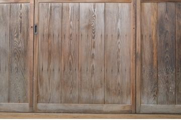 アンティーク建具　木のぬくもり感じる色味が魅力のガラス戸3枚セット(引き戸)(R-063736)