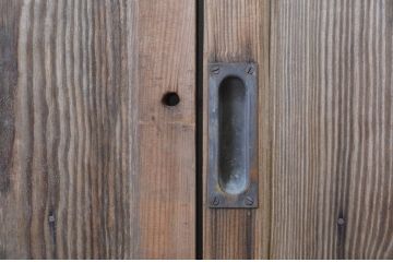 アンティーク建具　木のぬくもり感じる色味が魅力のガラス戸3枚セット(引き戸)(R-063736)
