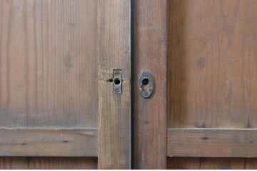 アンティーク建具　木のぬくもり感じる色味が魅力のガラス戸3枚セット(引き戸)(R-063736)