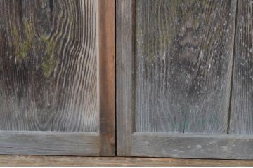 アンティーク建具　木のぬくもり感じる色味が魅力のガラス戸2枚セット(引き戸)(R-063737)
