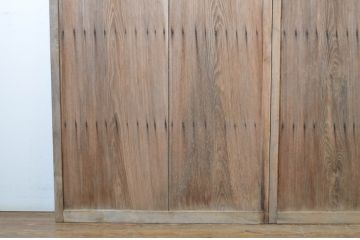 アンティーク建具　経年を感じる風合いが魅力のガラス戸2枚セット(引き戸)(R-063738)