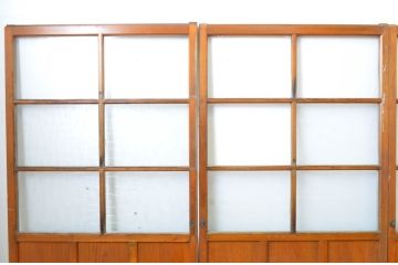 アンティーク建具　経年を感じる風合いが魅力のガラス戸4枚セット(引き戸)(R-063739)