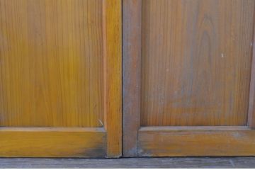 アンティーク建具　経年を感じる風合いが魅力のガラス戸4枚セット(引き戸)(R-063739)
