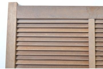 アンティーク建具　木の温もりを感じるルーバー窓1枚(引き戸、雨戸、ジャロジー窓、木製)(R-063741)