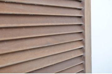 アンティーク建具　木の温もりを感じるルーバー窓1枚(引き戸、雨戸、ジャロジー窓、木製)(R-063741)