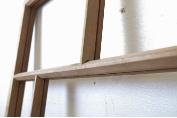 アンティーク建具　大正ロマン　どこか懐かしい雰囲気漂うガラス戸1枚(引き戸)(R-063742)