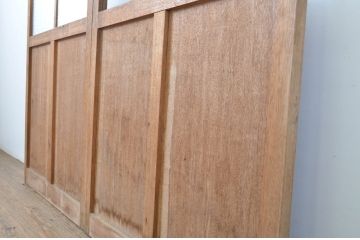 アンティーク建具　木のぬくもり感じる色合いが魅力のガラス戸2枚セット(引き戸)(R-063743)
