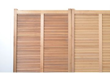 アンティーク建具　木の温もりを感じるルーバー戸3枚セット(ルーバー引き戸、窓、雨戸、木製)(R-063744)