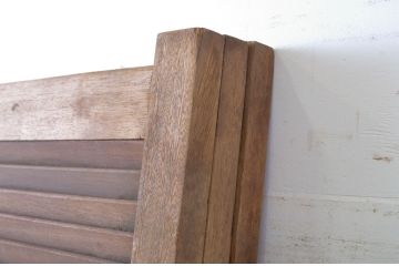 アンティーク建具　木の温もりを感じるルーバー戸3枚セット(ルーバー引き戸、窓、雨戸、木製)(R-063744)