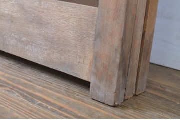 アンティーク建具　木の温もりを感じるルーバー戸3枚セット(ルーバー引き戸、窓、雨戸、木製)(R-063744)