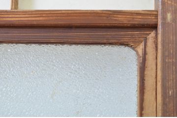 アンティーク建具　落ち着きのある和を演出する障子戸2枚セット(引き戸、ガラス帯戸)(R-063747)