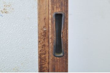 アンティーク建具　落ち着きのある和を演出する障子戸2枚セット(引き戸、ガラス帯戸)(R-063747)