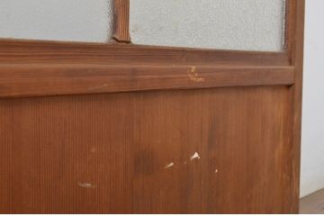 アンティーク建具　落ち着きのある和を演出する障子戸2枚セット(引き戸、ガラス帯戸)(R-063747)