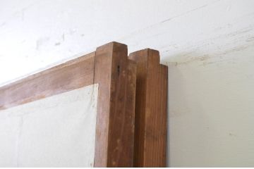 アンティーク建具　落ち着きのある和を演出する障子戸2枚セット(引き戸、ガラス帯戸)(R-063747)