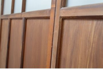 アンティーク建具　大正ロマン溢れるお洒落なガラス戸4枚セット(引き戸)(R-063748)