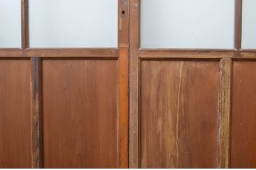 アンティーク建具　大正ロマン溢れるお洒落なガラス戸4枚セット(引き戸)(R-063748)