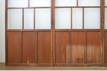 アンティーク建具　大正ロマン溢れるお洒落なガラス戸4枚セット(引き戸)(R-063748)