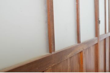 アンティーク建具　大正ロマン溢れるお洒落なガラス戸4枚セット(引き戸)(R-063748)