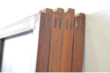 アンティーク建具　大正ロマン溢れるお洒落なガラス戸4枚セット(引き戸)(R-063748)