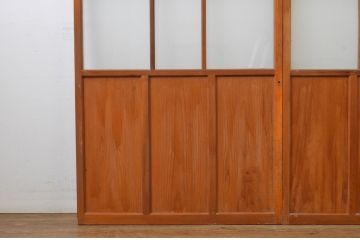 アンティーク建具　大正ロマン溢れるお洒落なガラス戸2枚セット(引き戸)(R-063749)