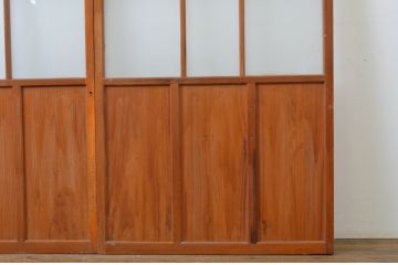 アンティーク建具　大正ロマン溢れるお洒落なガラス戸2枚セット(引き戸)(R-063749)