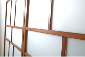 アンティーク建具　大正ロマン溢れるお洒落なガラス戸2枚セット(引き戸)(R-063749)